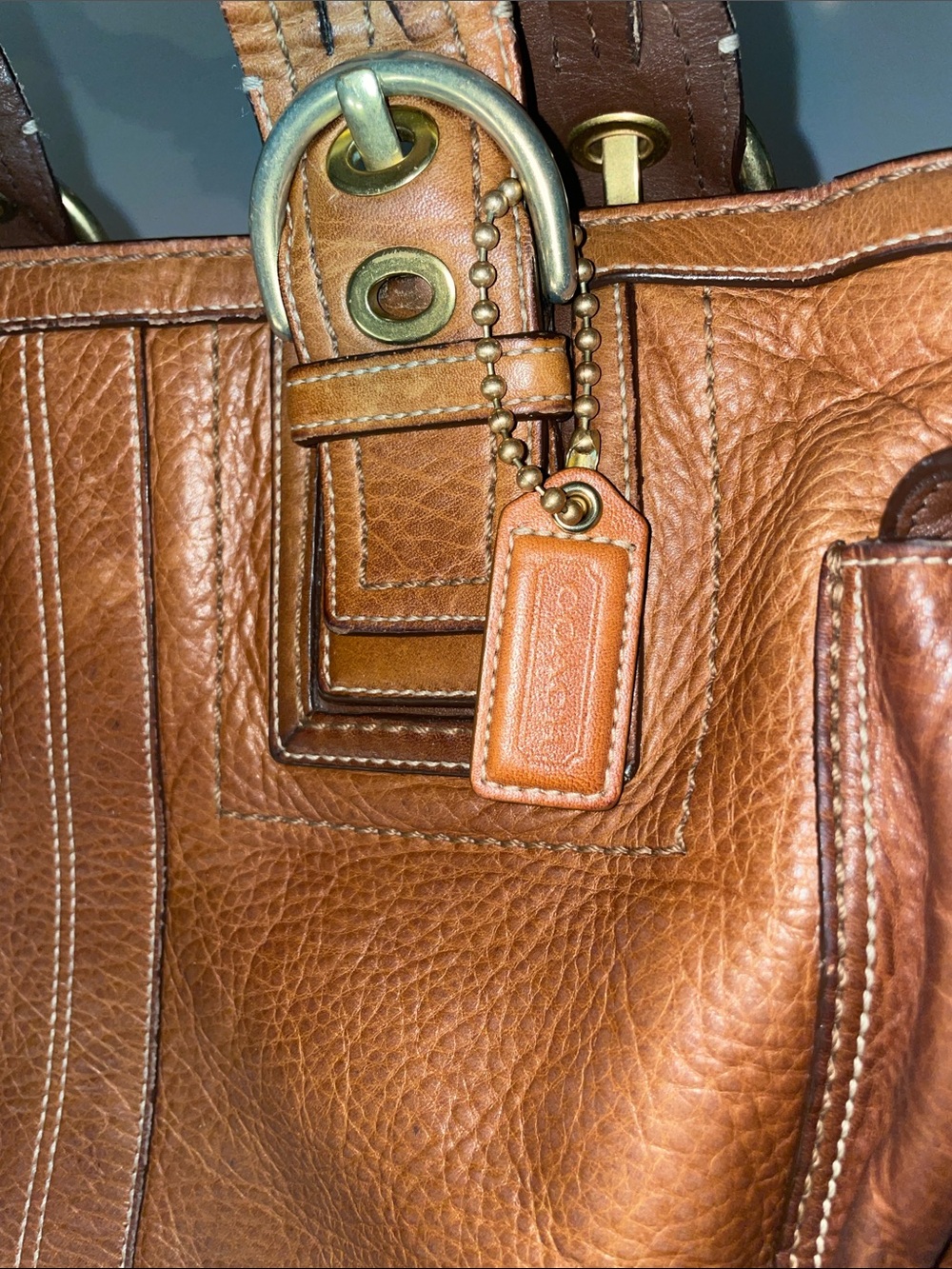 Vintage Coach Y2K MIA SoHo Pebbled Whiskey Leather Tote 10049 - Picture 12 of 16